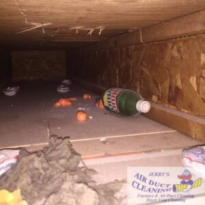Dirty Air Ducts - found object Mellow Yellow Glass Bottle